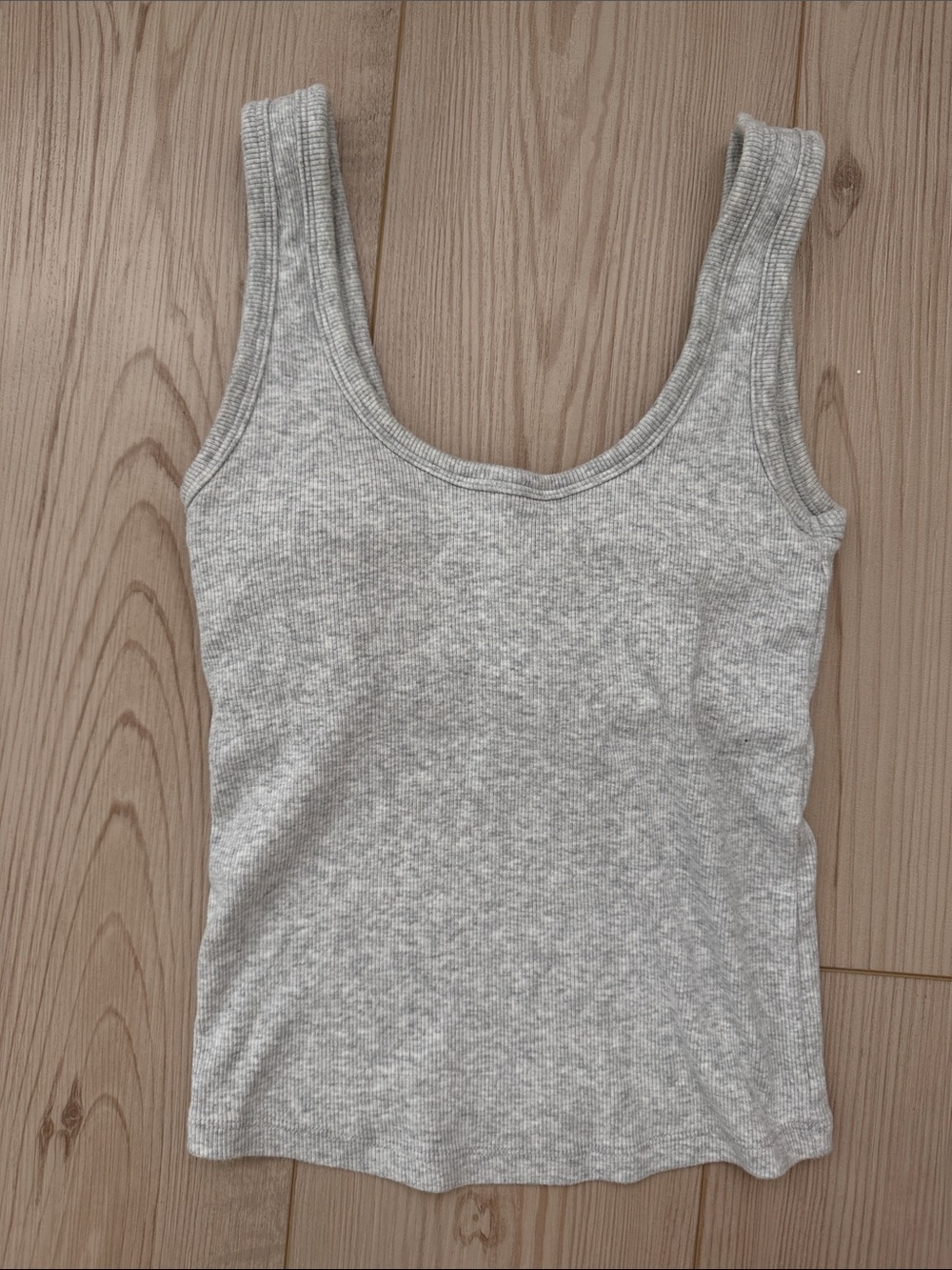 Abercrombie & Fitch Light Gray Ribbed Bra-Free collection Tank Top - Women